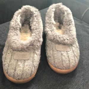 Ugg Rylan Cable Knit Slippers Shoes Gray Woman's 9 Cardigan Shearling Sheepskin